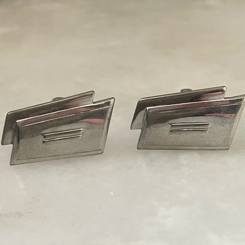Norton Vintage Cufflinks – Mid-Century Geometric Design